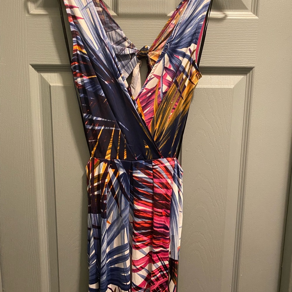 V-neck Double split dress